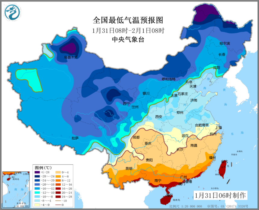 寒潮蓝色预警继续发布 江南等地降温可达10～12℃